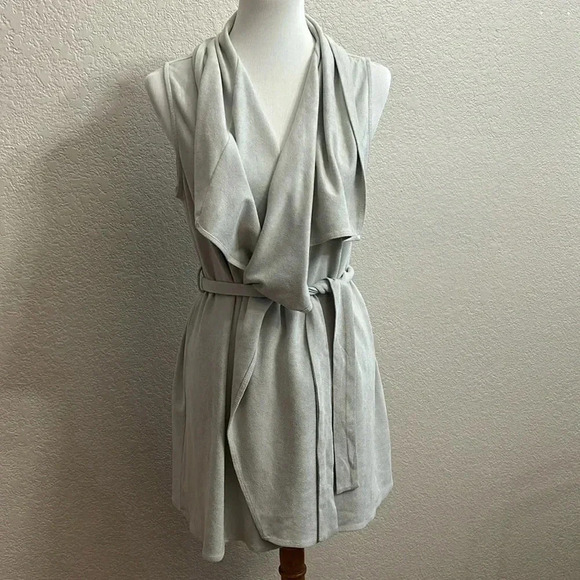 Shein Bluish Gray Vest Wrap Jacket - Picture 1 of 5